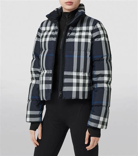 burberry house check puffer jacket|burberry check cropped puffer jacket.